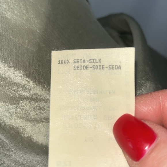 Emporio Armani scoop neck sleeveless silk blouse waist cinch panels Sz S - Picture 8 of 13